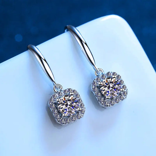 Sterling Silver Platinum Plated Earrings
